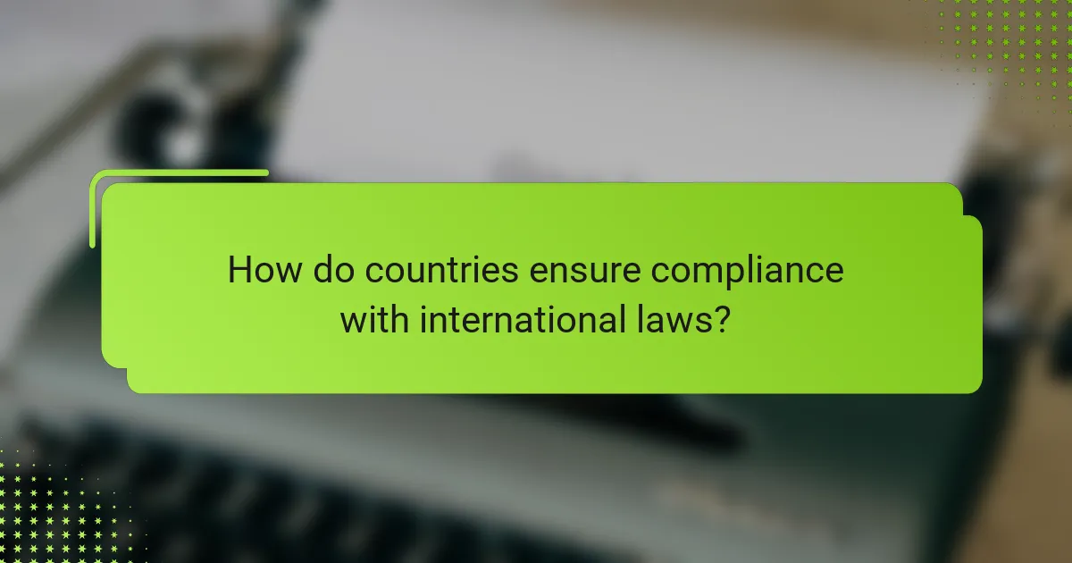 How do countries ensure compliance with international laws?