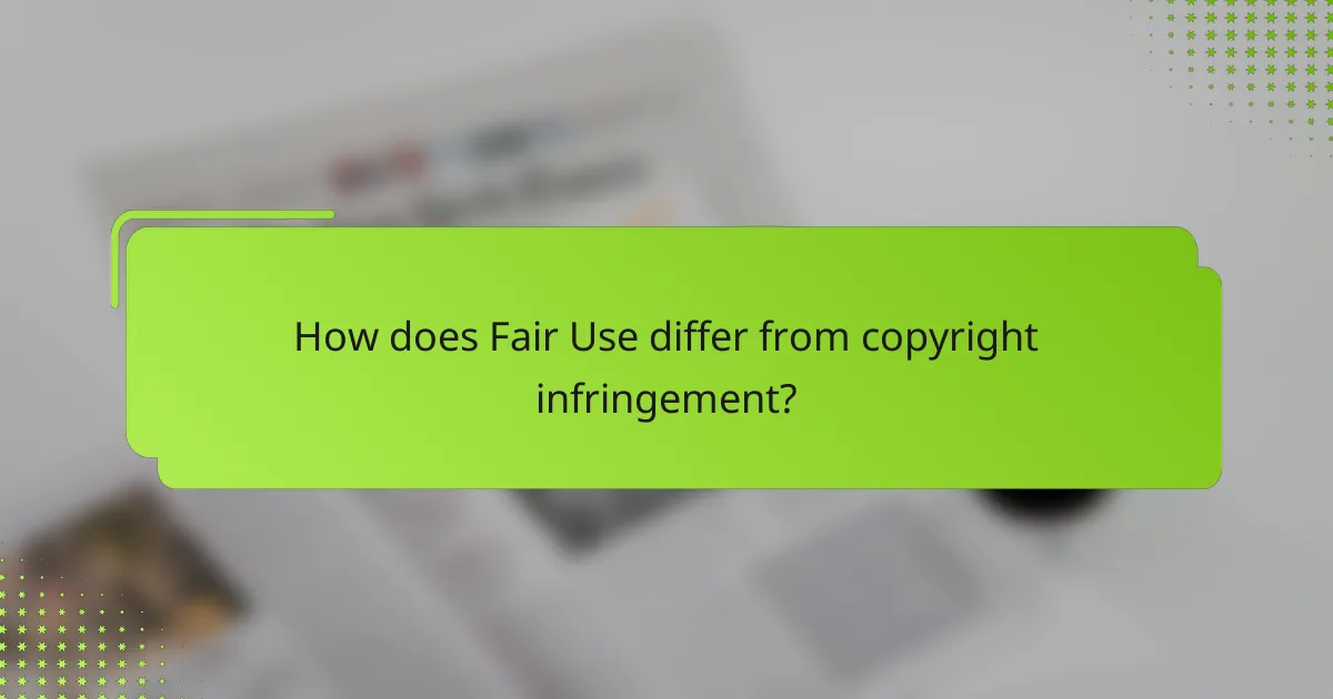 How does Fair Use differ from copyright infringement?