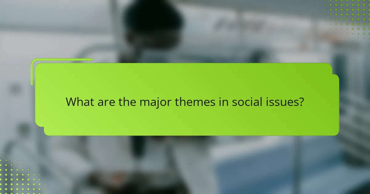 What are the major themes in social issues?