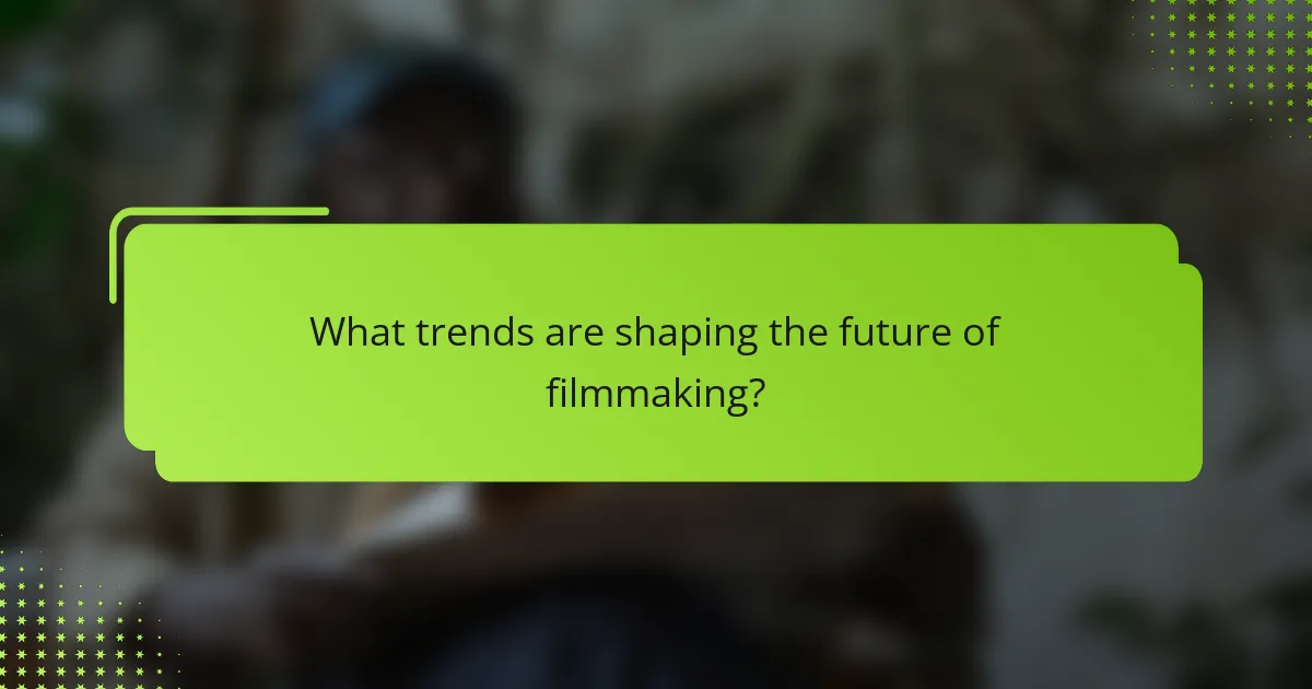 What trends are shaping the future of filmmaking?